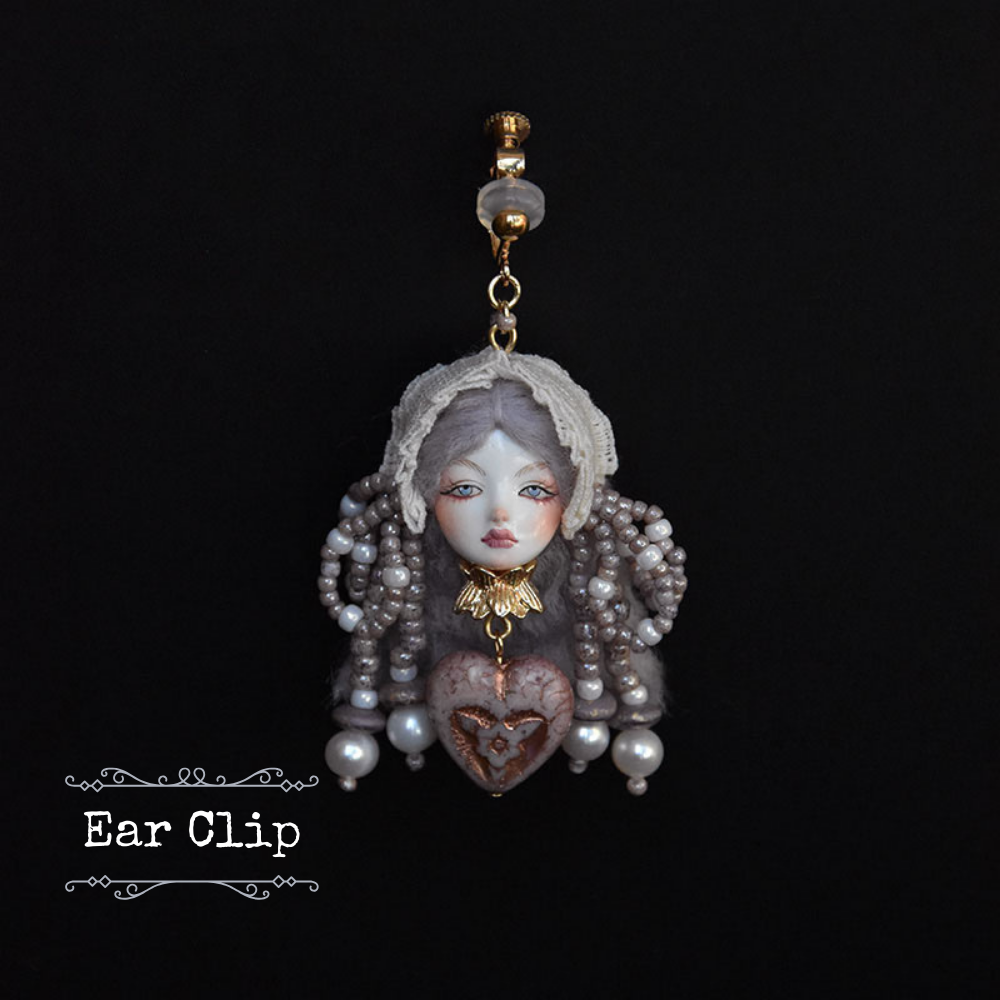 Handmade Clay Lolita Style Doll Earrings