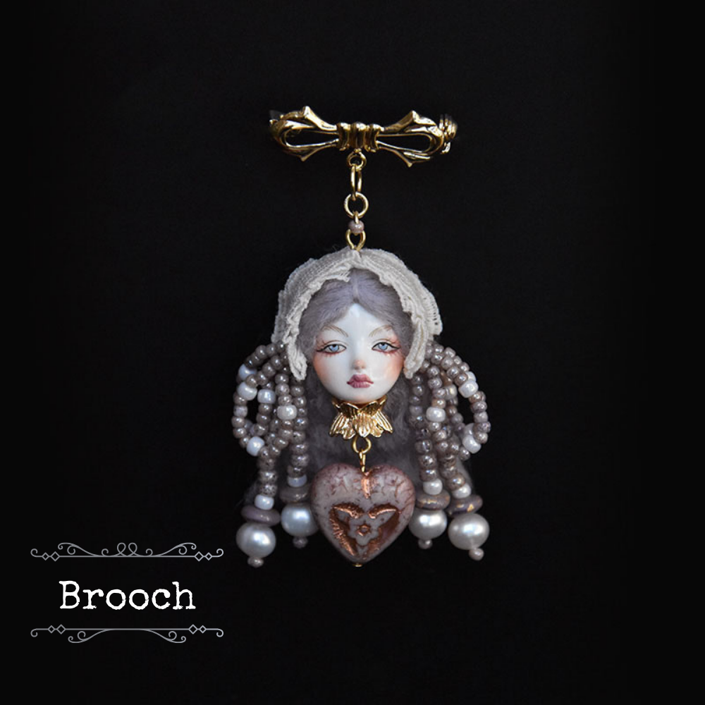 Handmade Clay Lolita Style Doll Earrings