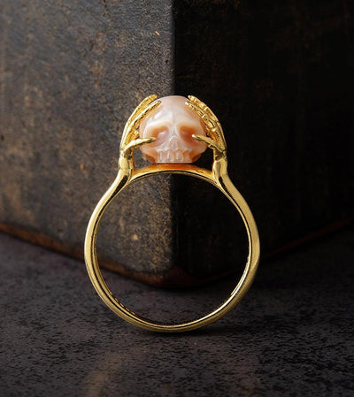 Hands On Head Pearl Cranium Ring - Belle Juri