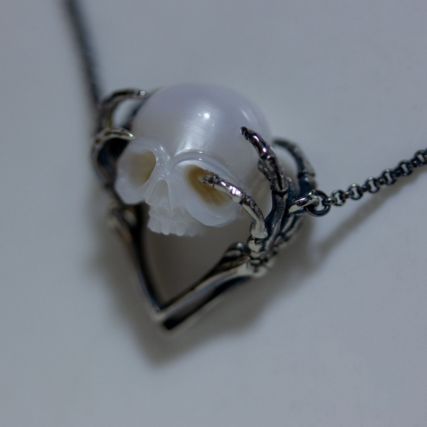 Hands on Head Skull Cranium Necklace