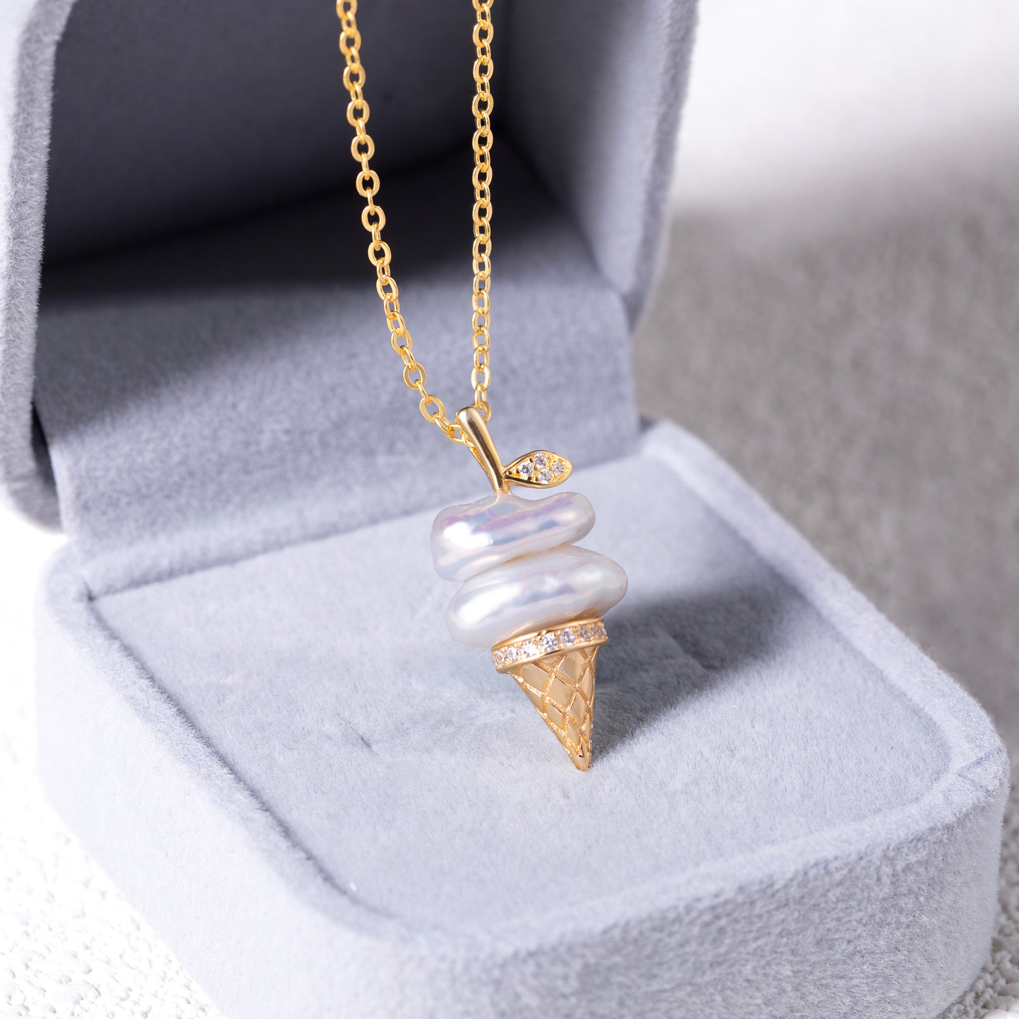 Ice Cream Cone Baroque Pearl Necklace