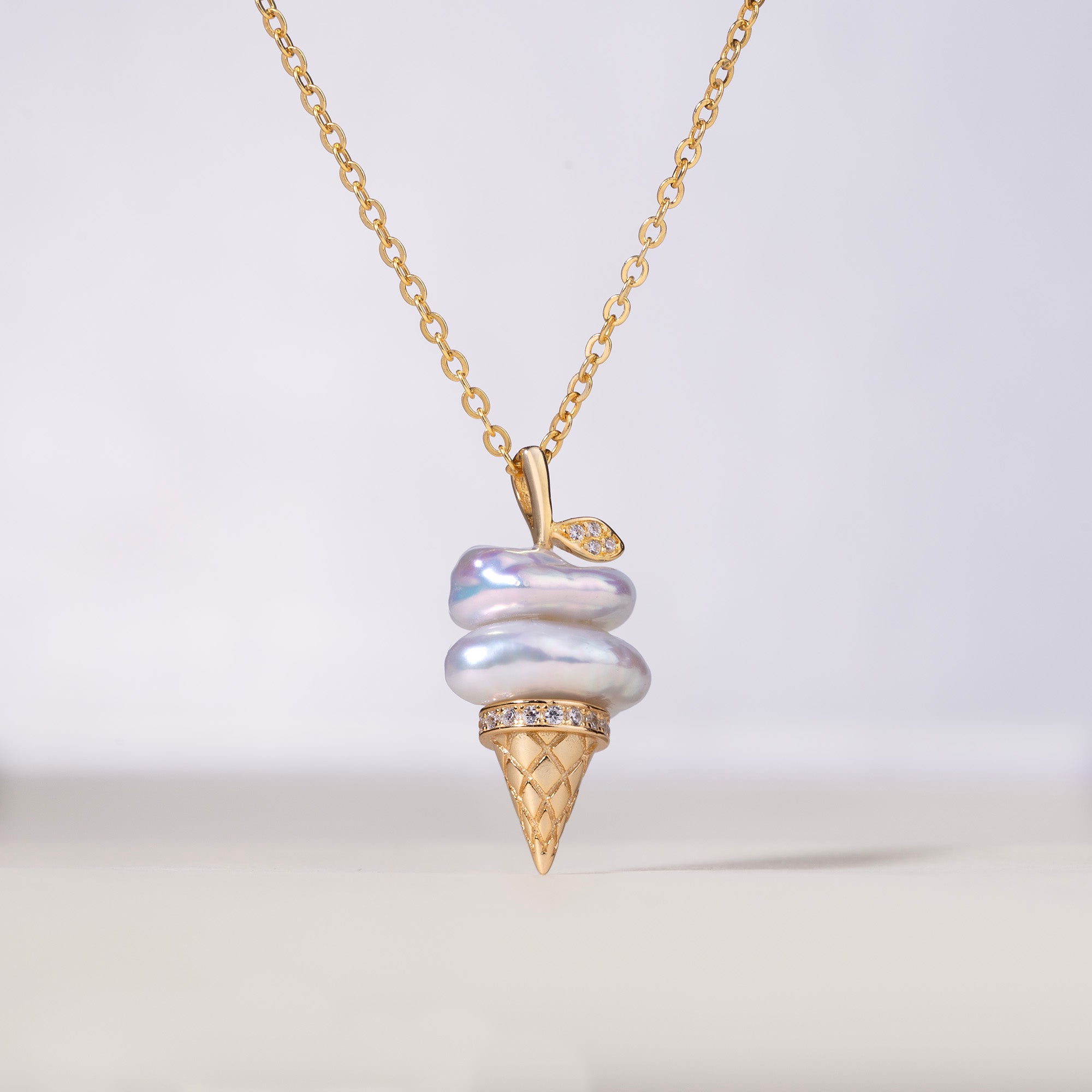 Ice Cream Cone Baroque Pearl Necklace