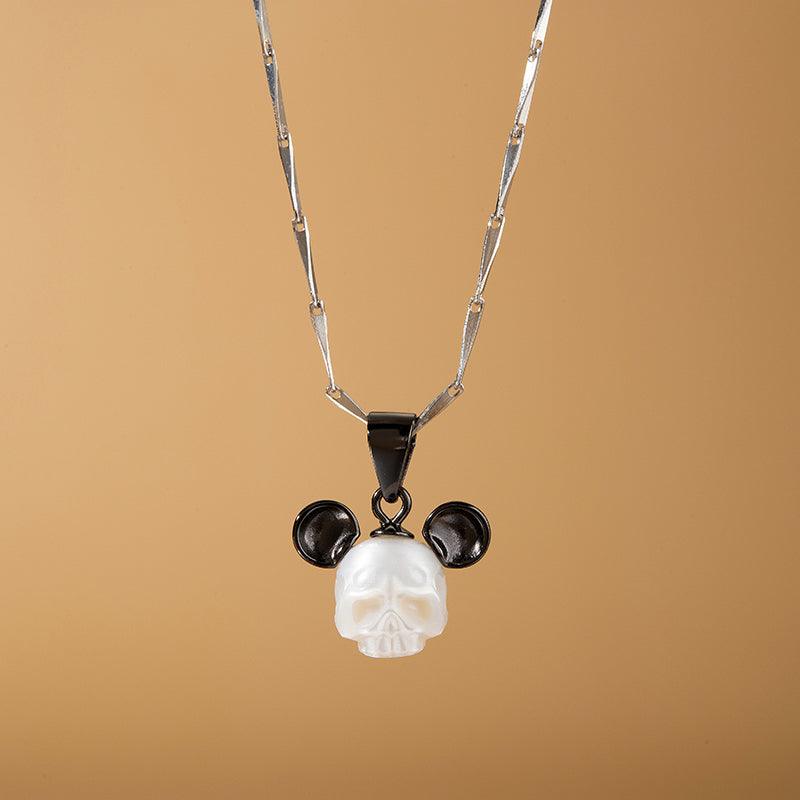 Mickey Pearls Cranium Necklace - Belle Juri