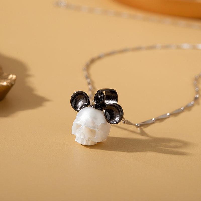 Mickey Pearls Cranium Necklace - Belle Juri