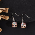 Minimalist Śmaśana Skull Pearl Dangle Drop Earrings