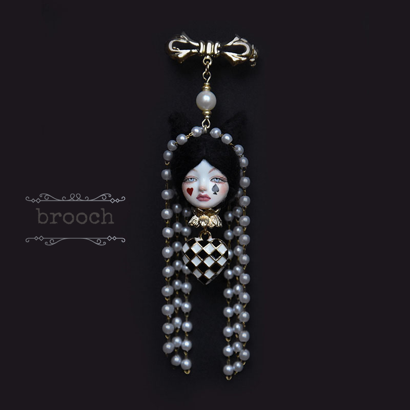 Miss Poker Face Pearl Fringe Earrings