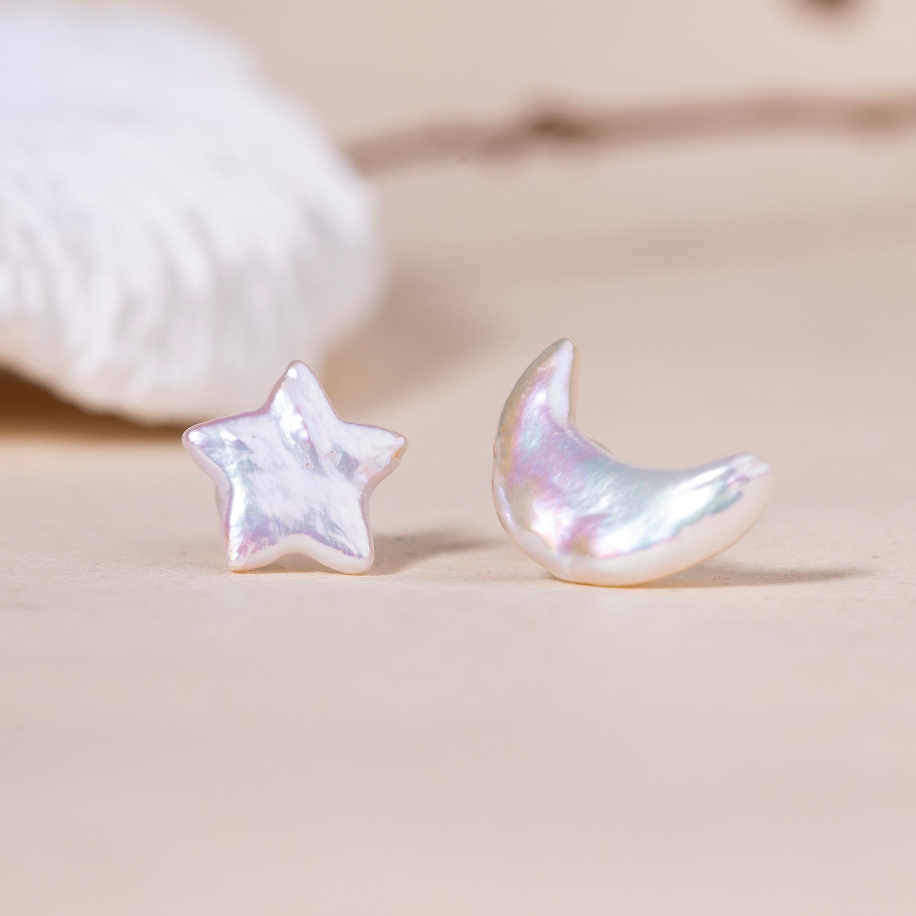 Moon & Star Baroque Pearl Earrings