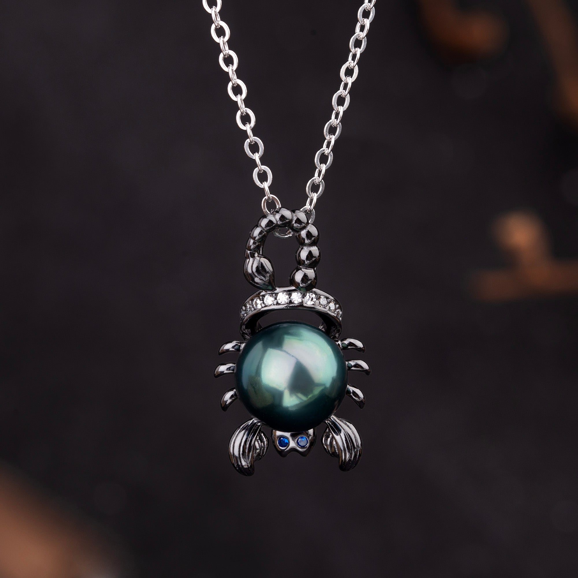 Natural Tahitian Pearl Scorpion Necklace