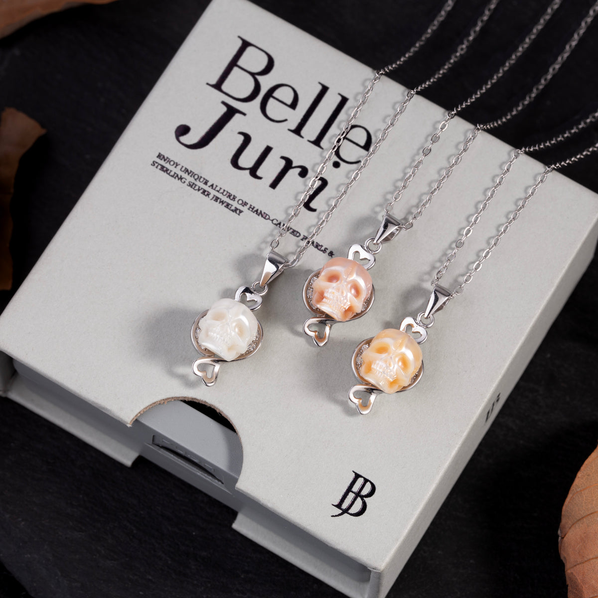 12 Zodiac Signs Pisces Pearl Skull CZ Necklace