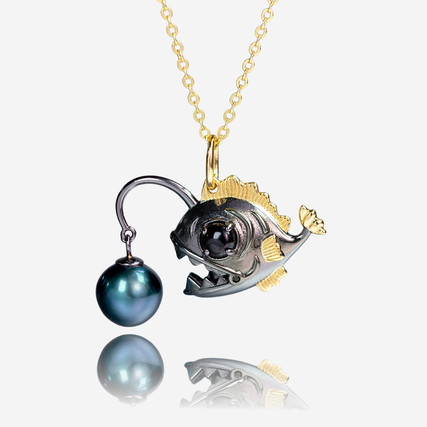 Deep Sea Anglerfish Tahitian Pearl Necklace