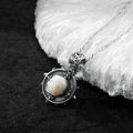 Belle Juri Pearl Skull Royal Circle Shield Necklace