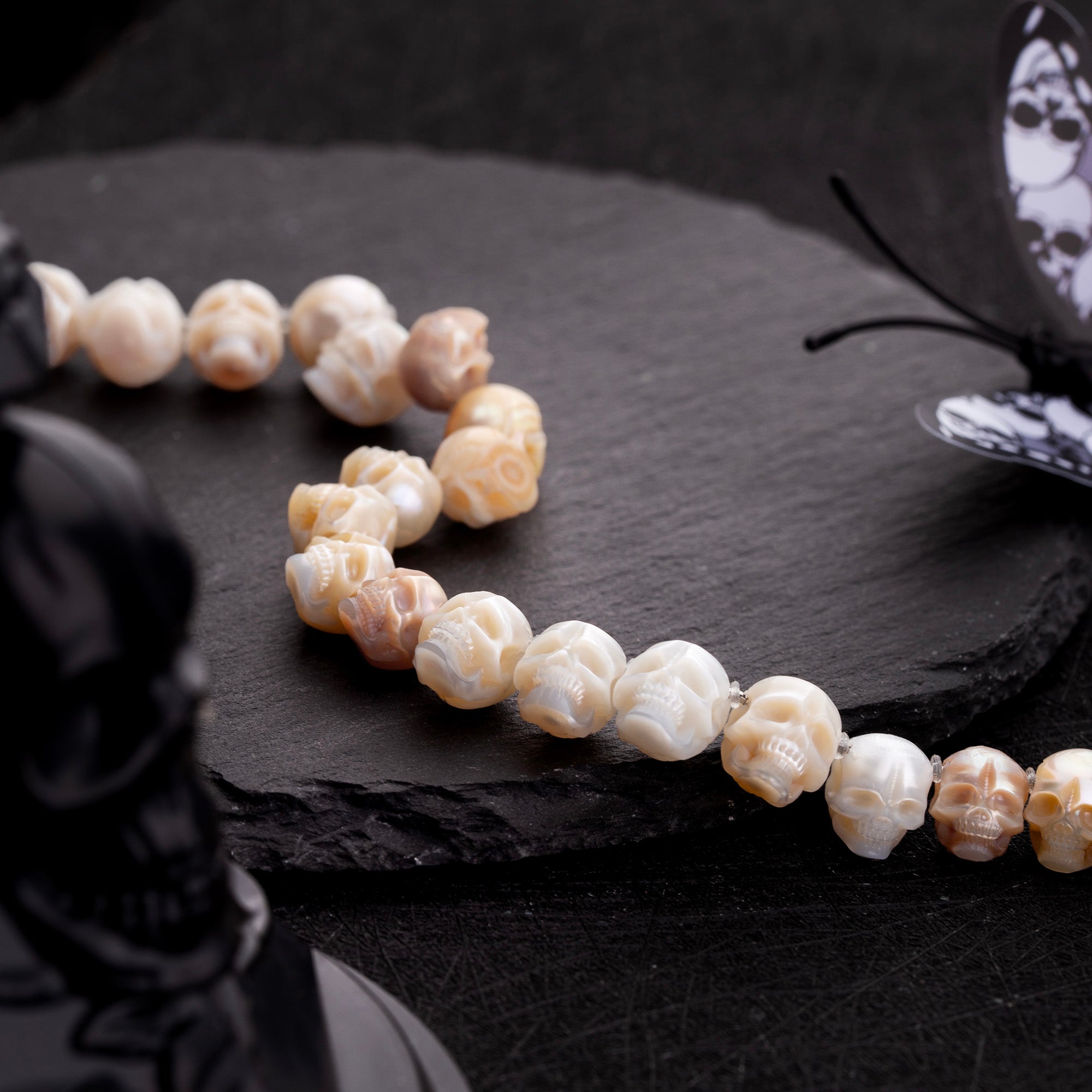 Silvia Pearl Skull Necklace