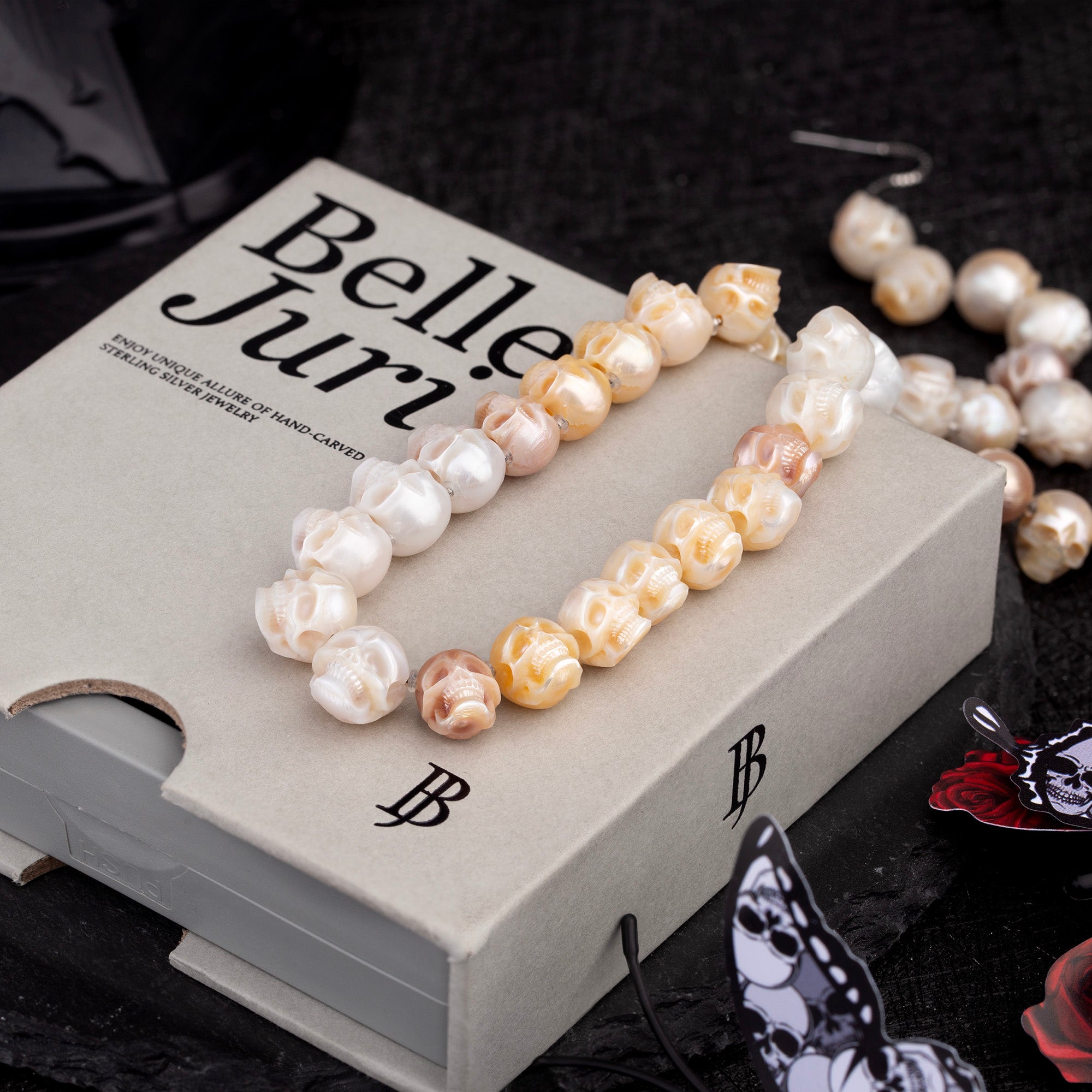Silvia Pearl Skull Necklace