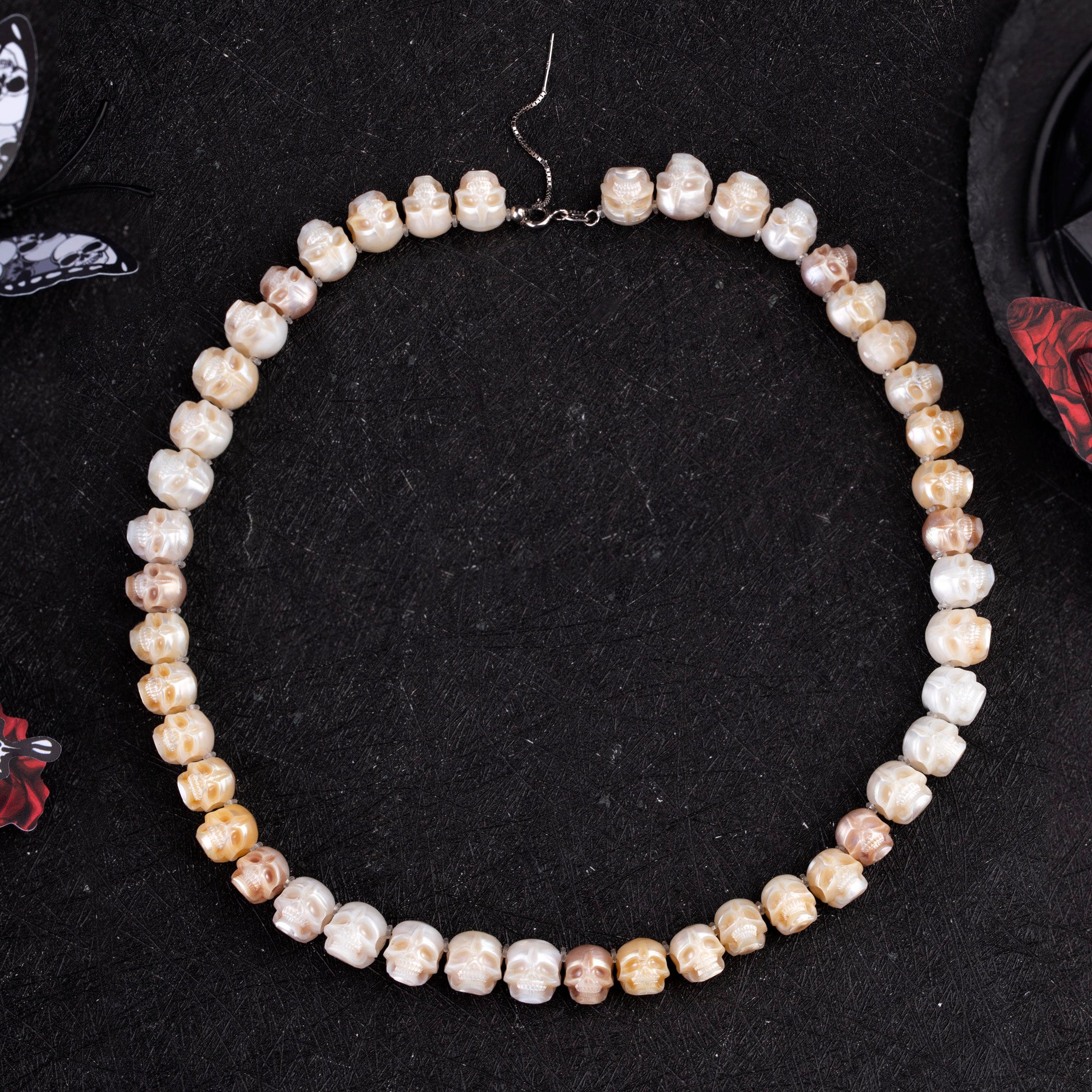 Silvia Pearl Skull Necklace
