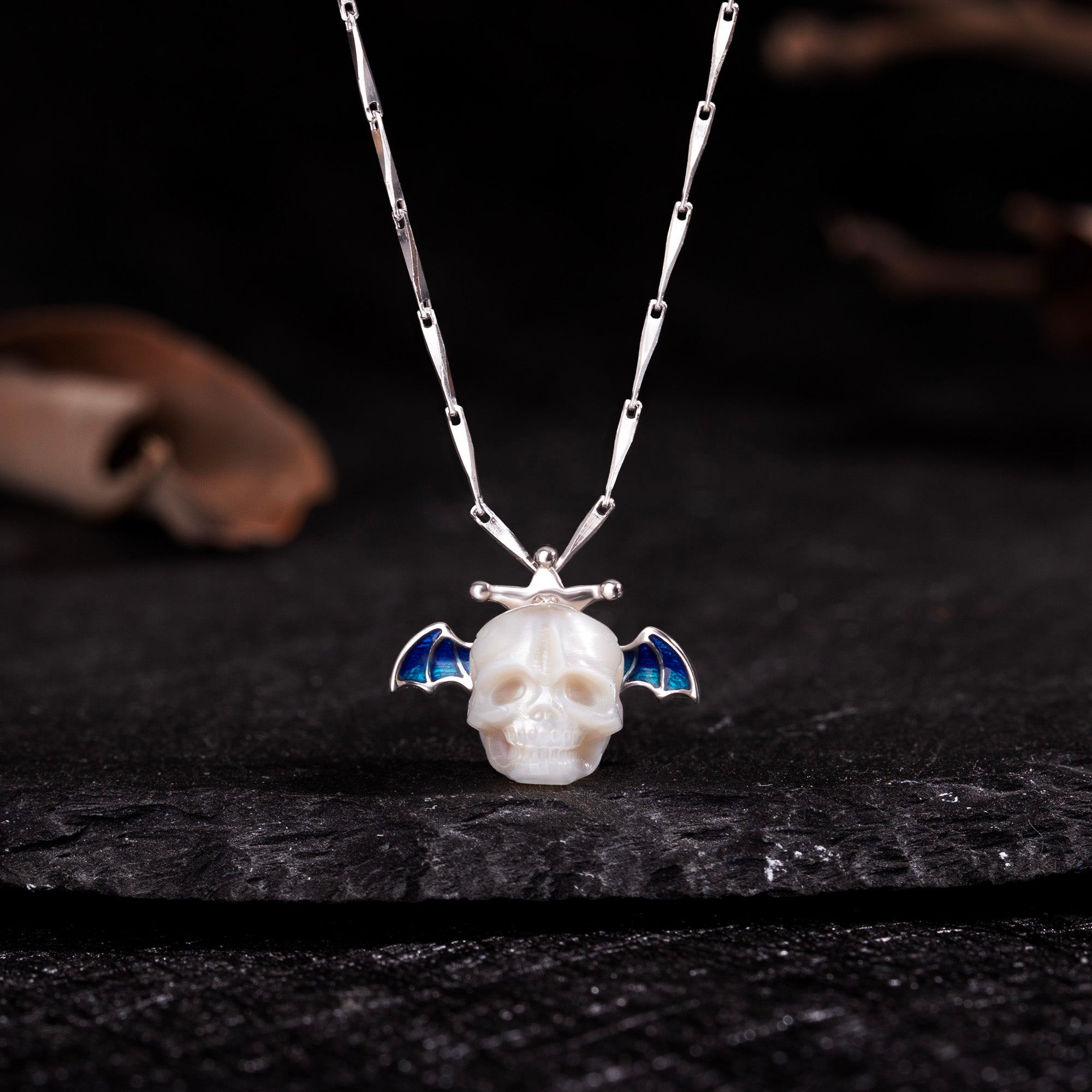 Collana a catena dei semi di melone di mazza da cranio perle