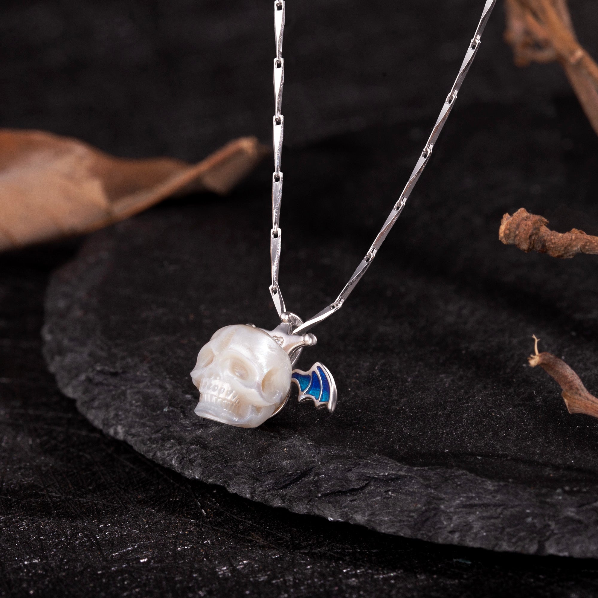 Collana a catena dei semi di melone di mazza da cranio perle