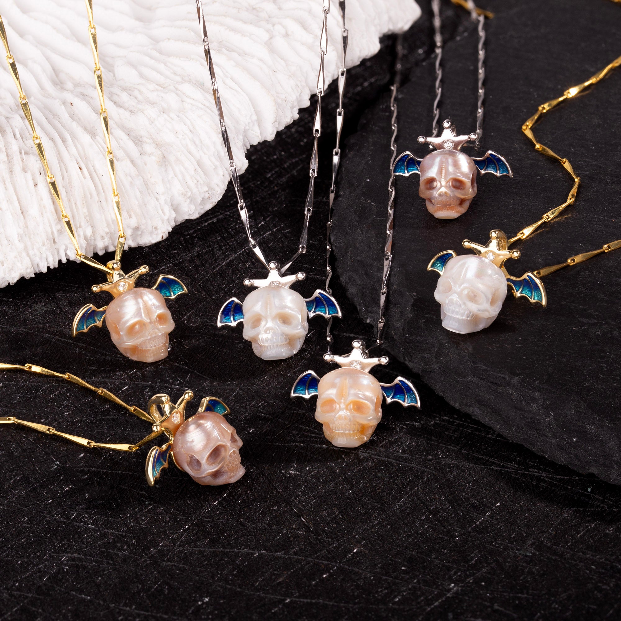 Collana a catena dei semi di melone di mazza da cranio perle