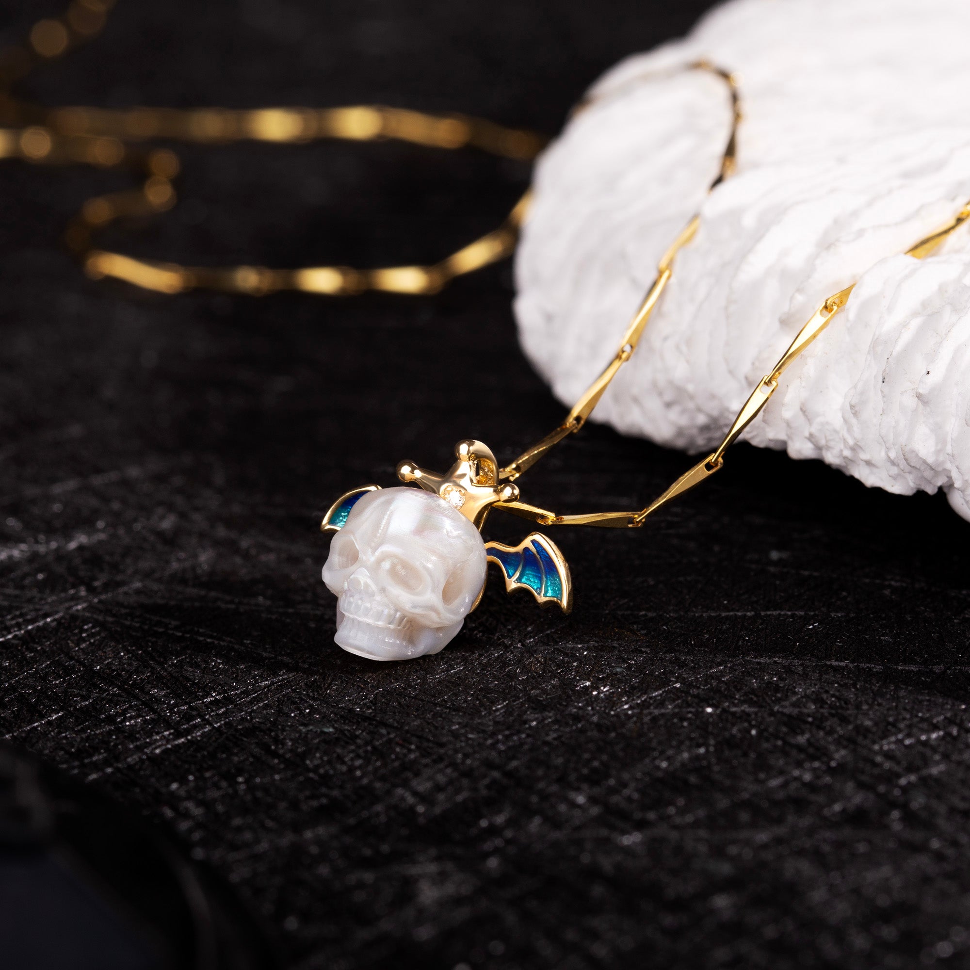 Collana a catena dei semi di melone di mazza da cranio perle