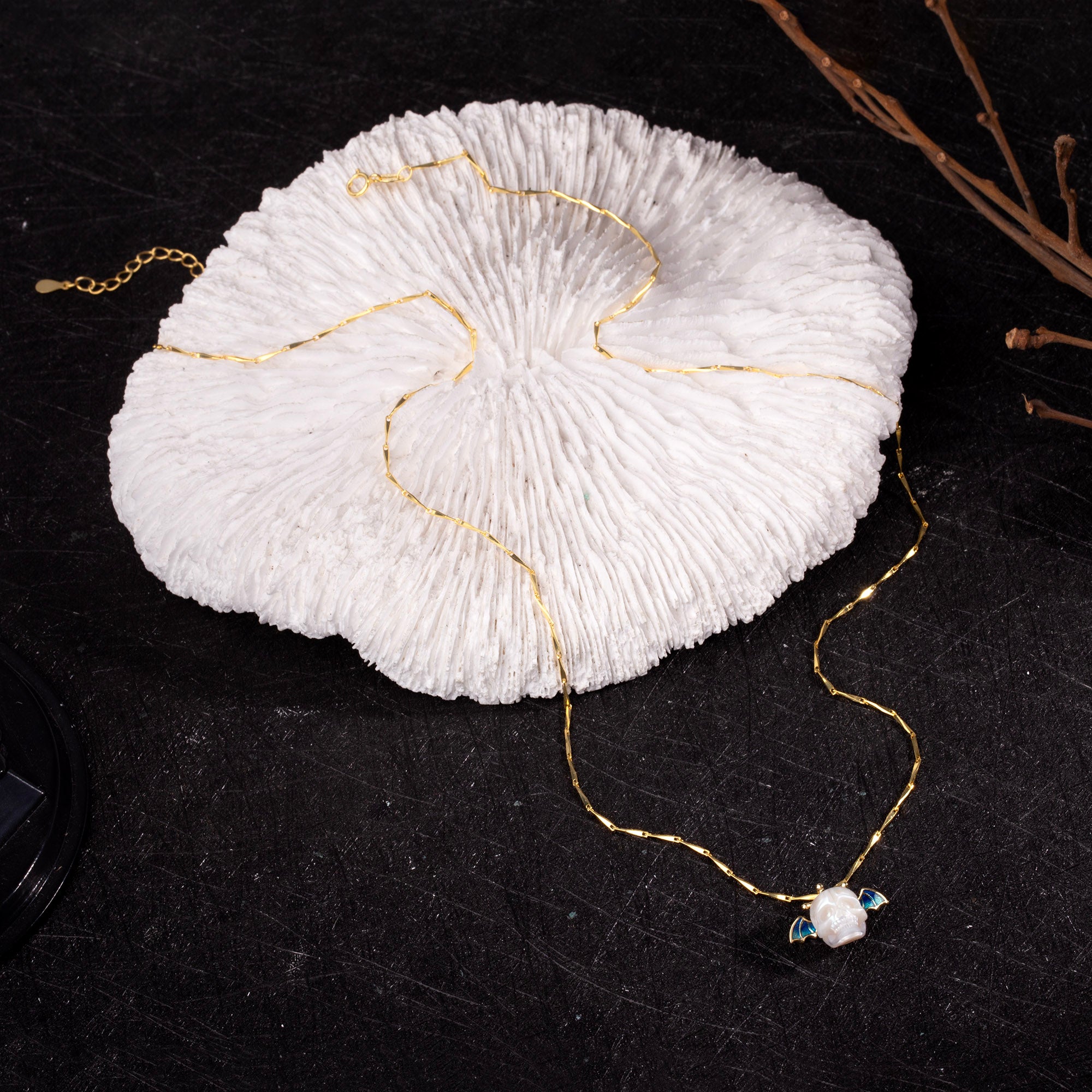 Collana a catena dei semi di melone di mazza da cranio perle