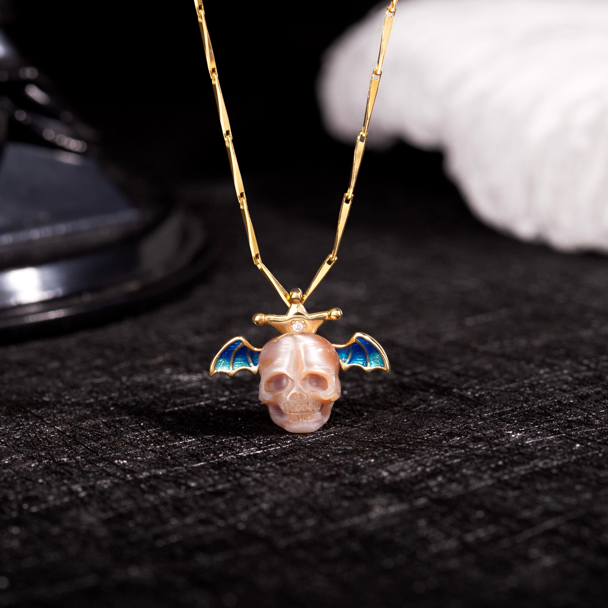 Collana a catena dei semi di melone di mazza da cranio perle