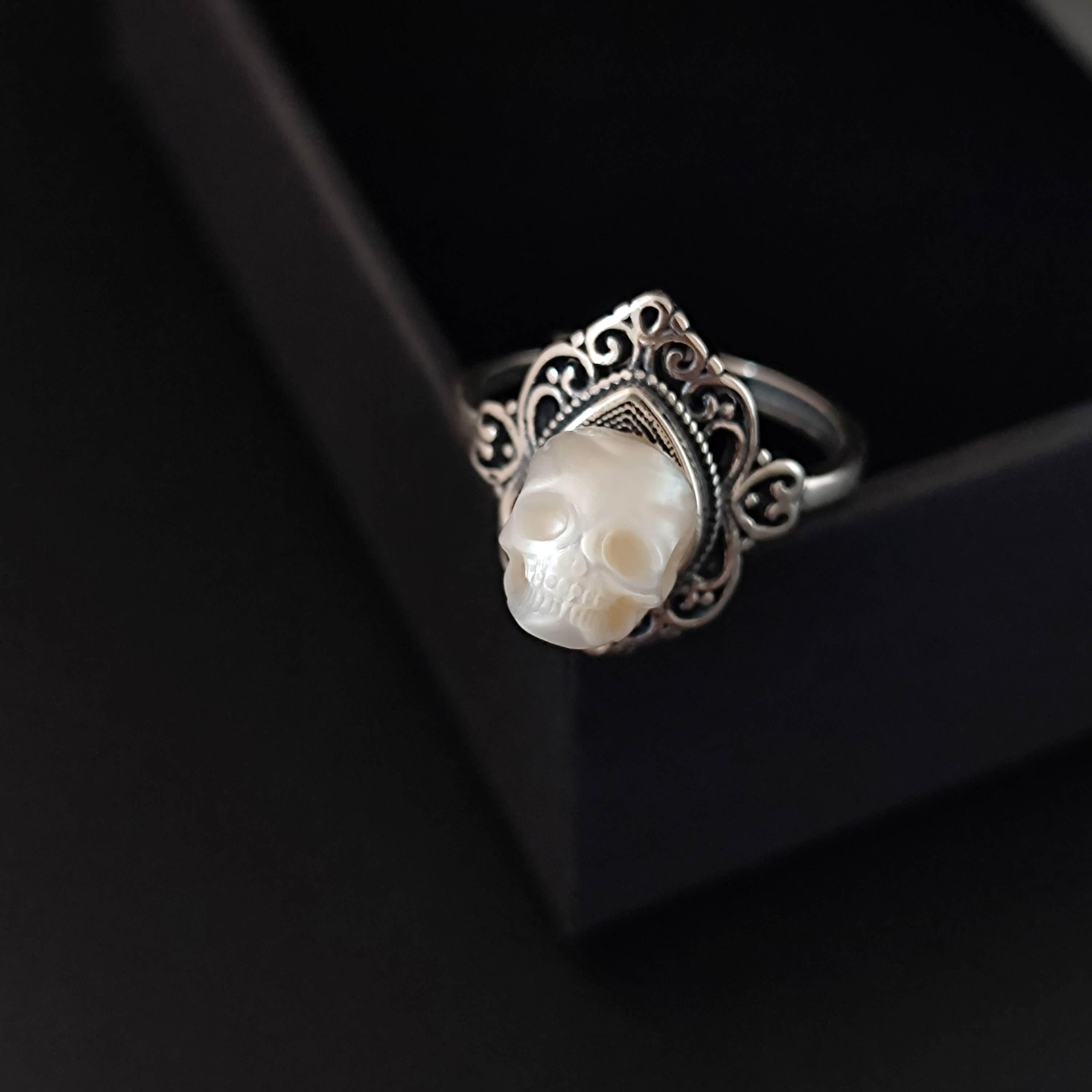 Selling Pearl sterling silver shield ring