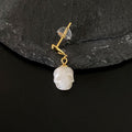 Belle Juri Pearl Skull Simple Waterdrop Stud Earrings