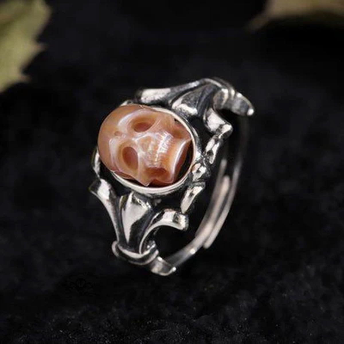 Pearl Skull Royal Trident Power Ring