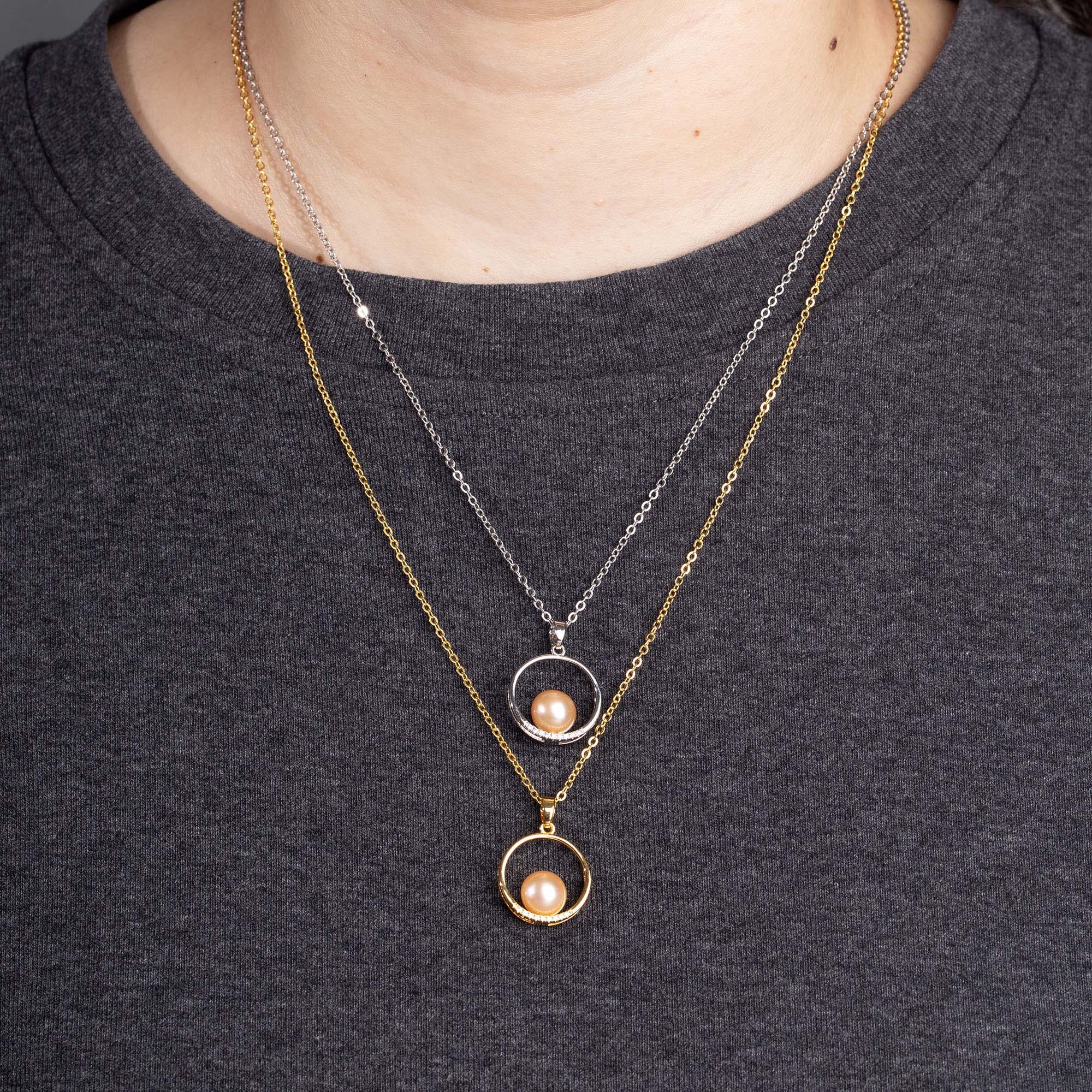 Pearl on Ring Band Pendant