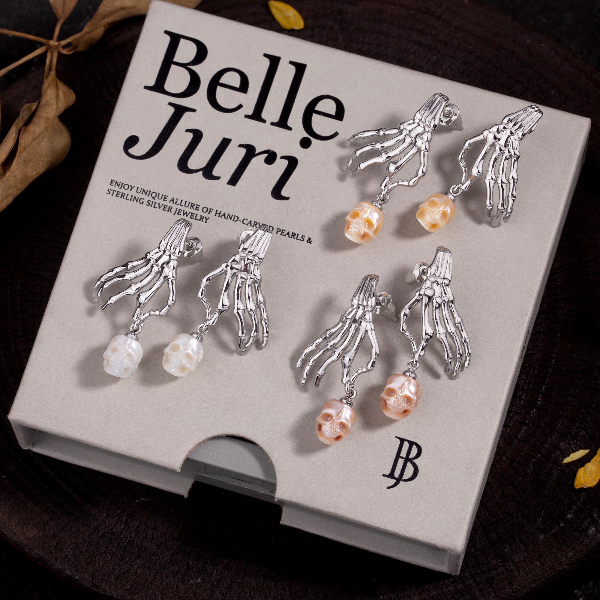 Punk Skelett Hand Perle Schädel Baumeln Ohrringe