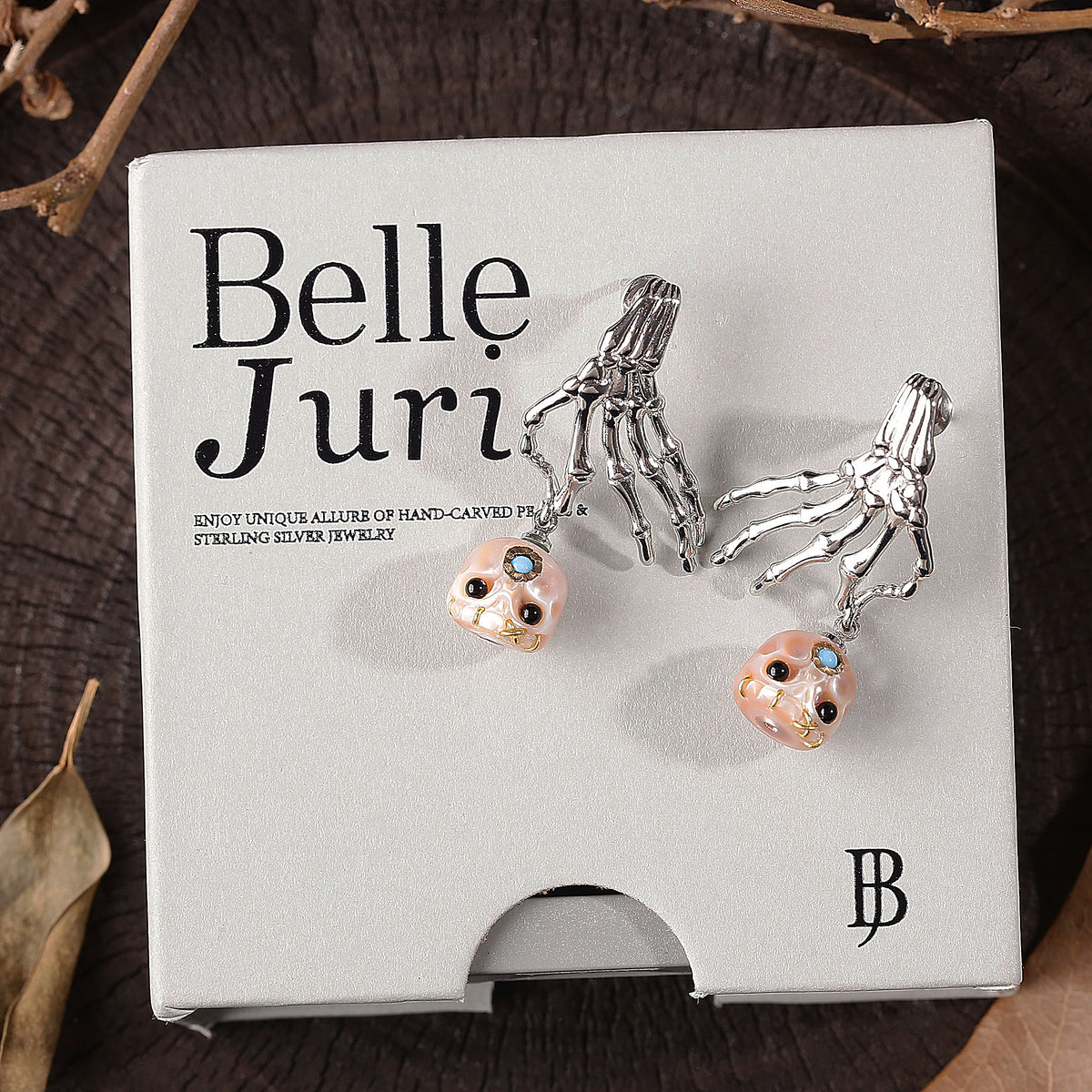 Boucles d'oreilles en peigne de perle de squelette punk