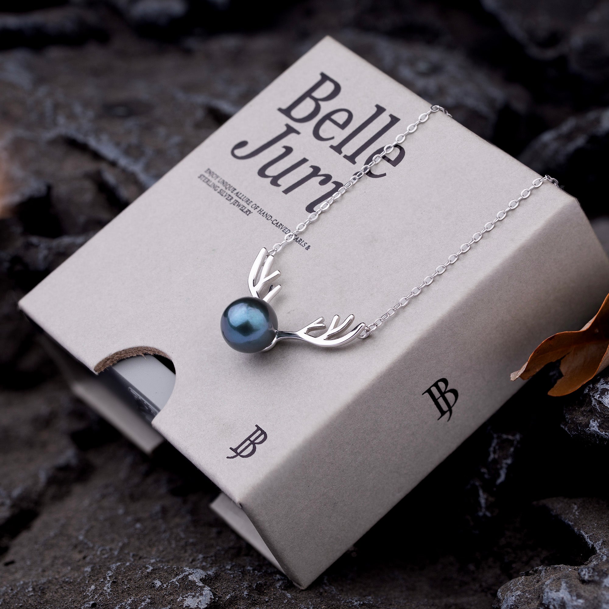 Reindeer Antler Tahitian Pearl Necklace