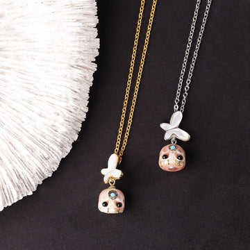 Collar de calavera de perlas del árbol de navidad delicada