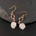 Belle Juri Simple Pearl Skull Reindeer Earrings