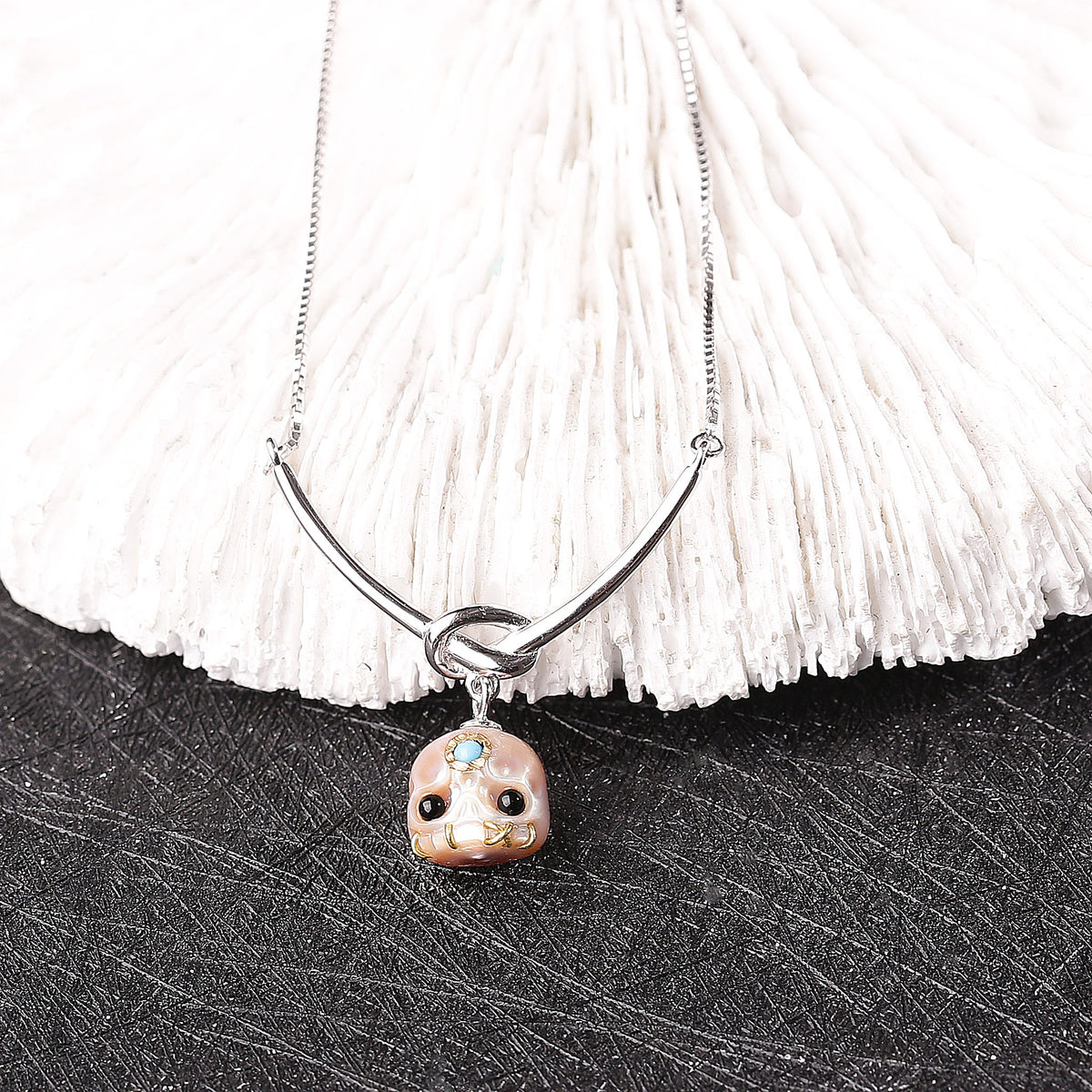 Collana del cranio perla del digata albero di Natale