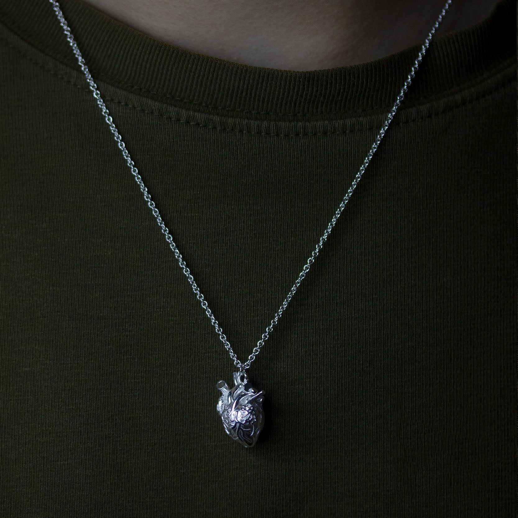 Soul in the Depths Openable Anatomical Heart Pearl Skull Necklace