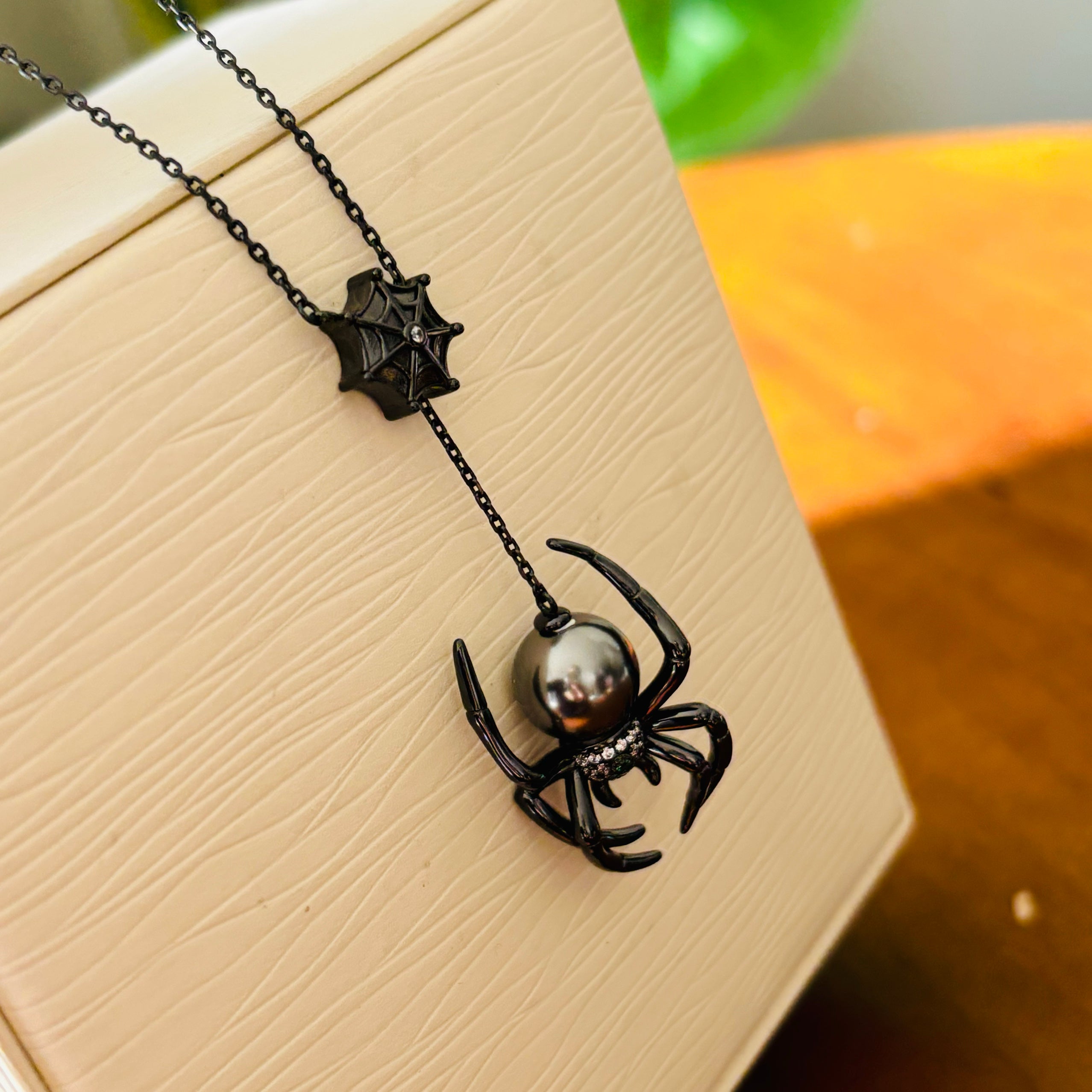 Spider Web Tahitian Pearl Necklace