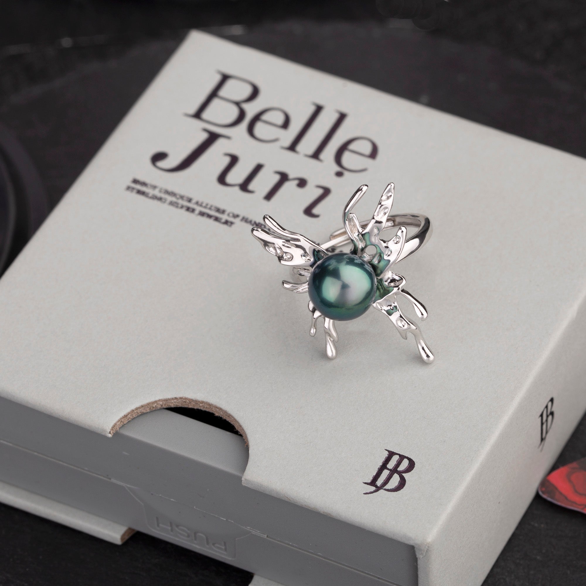 Tahitian Pearl Butterfly Wing Ring