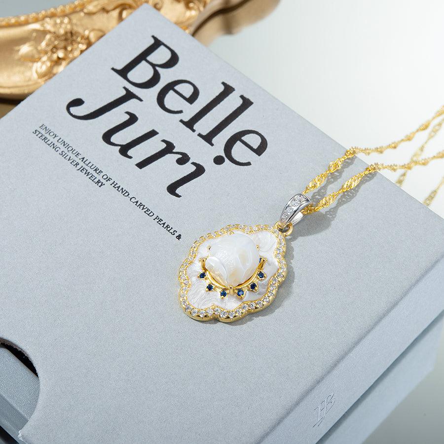 Belle Juri Pearl Skull White Shell Necklace