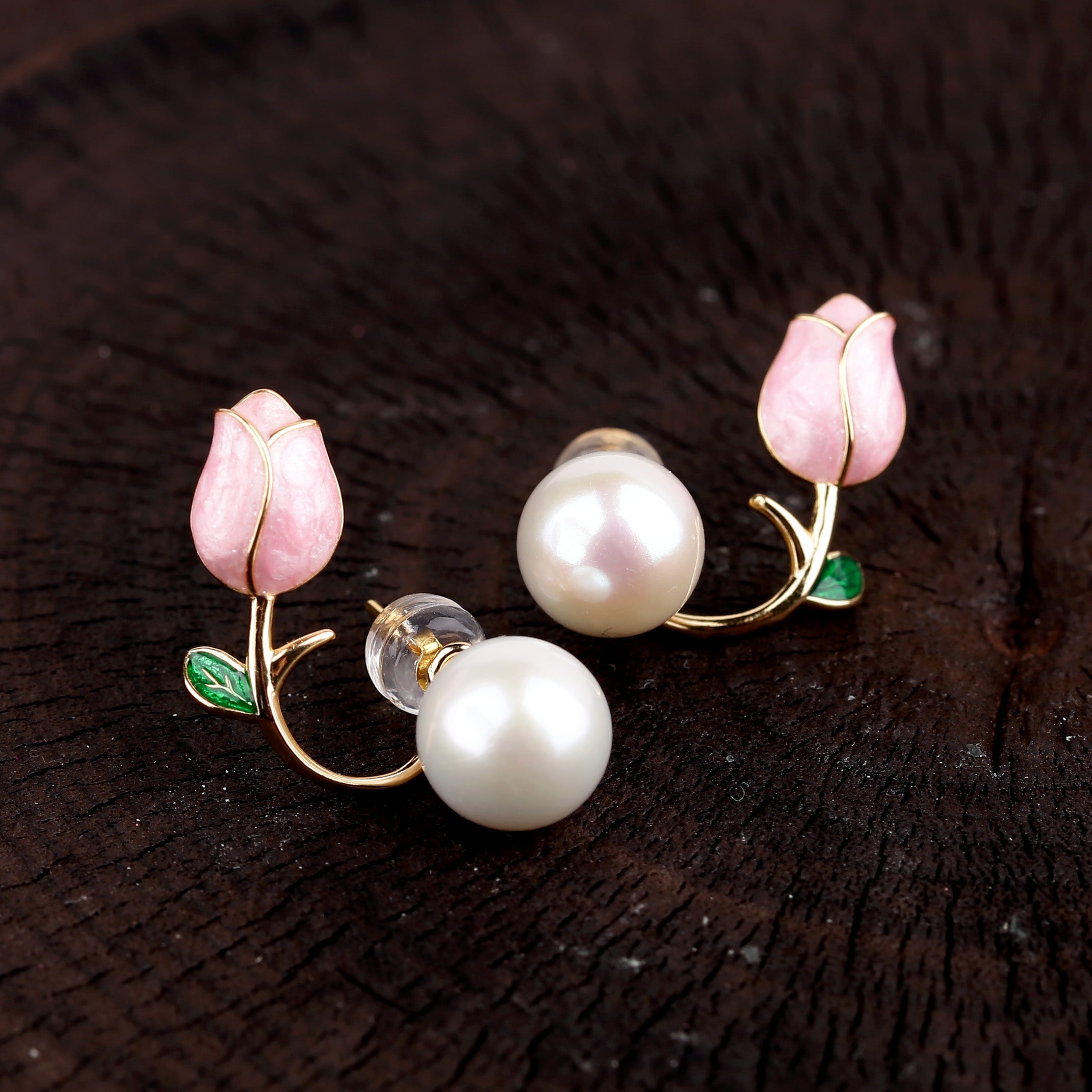 Tulip Pearl Stud Earrings