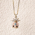 Zircon Crowned Carved Pearl Skull Śmaśana Necklace